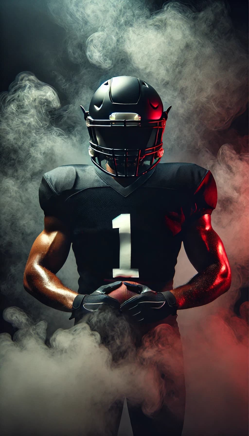 Football player with smoke